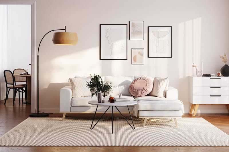 Copenhagen Compact 3-sits Vändbar L-formad Divansoffa i Tyg - Ljusgrå - Möbler - Soffa - Divansoffor & schäslongsoffa