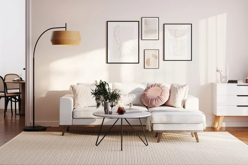 Copenhagen Compact 3-sits Vändbar L-formad Divansoffa i Tyg - Ljusgrå - Möbler - Soffa - Divansoffor & schäslongsoffa