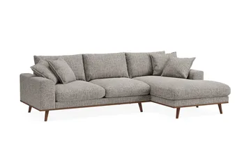 Copenhagen Premium 4-sits Högervänd L-formad Djup Divansoffa i Chenille - Grå - Möbler - Soffa - Divansoffor & schäslongsoffa