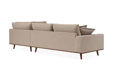 Copenhagen Premium 4-sits Högervänd L-formad Djup Schäslongsoffa i Tyg - Ljusbrun - Möbler - Soffa - Divansoffor & schäslongsoffa