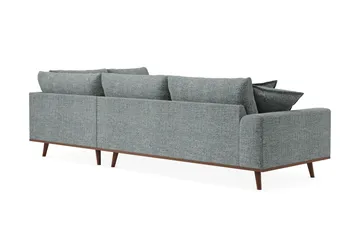 Copenhagen Premium 4-sits Högervänd L-formad Djup Schäslongsoffa i Chenille - Grå/Blå - Möbler - Soffa - Divansoffor & schäslongsoffa