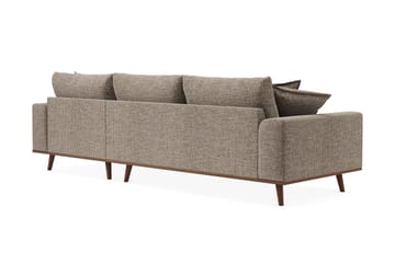 Copenhagen Premium 4-sits Högervänd L-formad Djup Divansoffa i Chenille - Brun - Möbler - Soffa - Divansoffor & schäslongsoffa