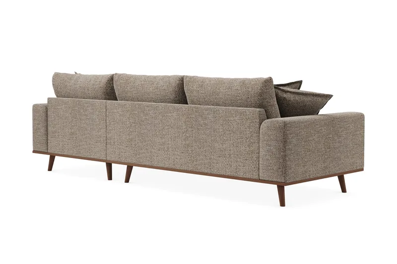 Copenhagen Premium 4-sits Högervänd L-formad Djup Divansoffa i Chenille - Brun - Möbler - Soffa - Divansoffor & schäslongsoffa