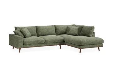 Copenhagen Premium 4-sits Högervänd L-formad Djup Schäslongsoffa i Chenille - Grön - Möbler - Soffa - Divansoffor & schäslongsoffa