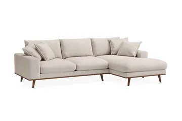 Copenhagen Premium 4-sits Högervänd L-formad Djup Divansoffa i Tyg - Beige - Möbler - Soffa - Divansoffor & schäslongsoffa