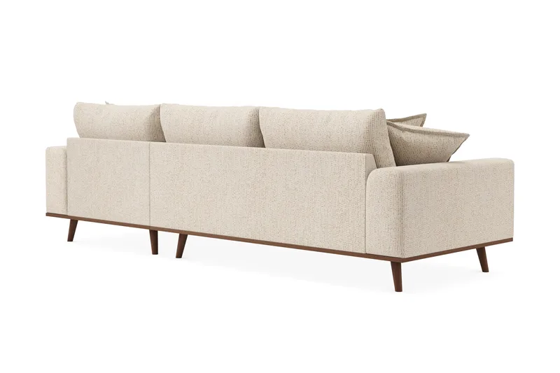 Copenhagen Premium 4-sits Högervänd L-formad Djup Divansoffa i Chenille - Beige - Möbler - Soffa - Divansoffor & schäslongsoffa