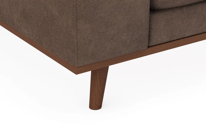 Copenhagen Premium 4-sits Högervänd L-formad Djup Schäslongsoffa i Tyg - Mörkbrun - Möbler - Soffa - Divansoffor & schäslongsoffa