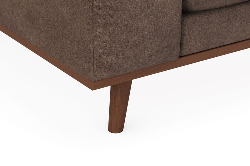 Copenhagen Premium 4-sits Högervänd L-formad Djup Divansoffa i Tyg - Mörkbrun - Möbler - Soffa - Divansoffor & schäslongsoffa