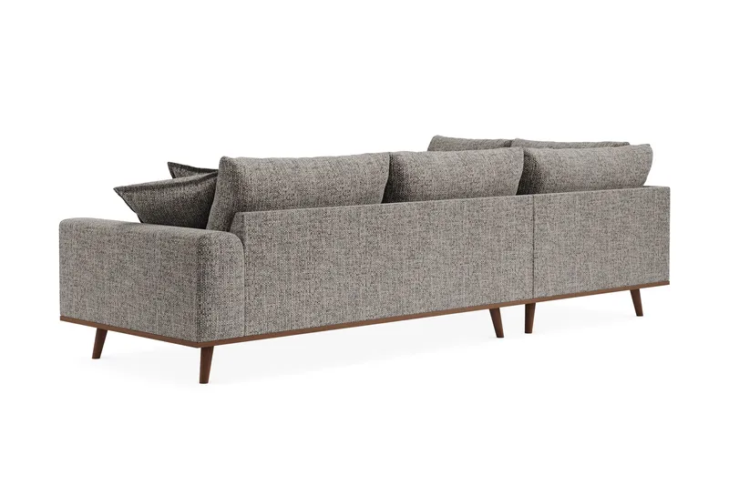 Copenhagen Premium 4-sits Vänstervänd L-formad Djup Schäslongsoffa i Chenille - Grå - Möbler - Soffa - Divansoffor & schäslongsoffa