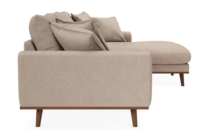 Copenhagen Premium 4-sits Högervänd L-formad Djup Divansoffa i Tyg - Ljusbrun - Möbler - Soffa - Divansoffor & schäslongsoffa