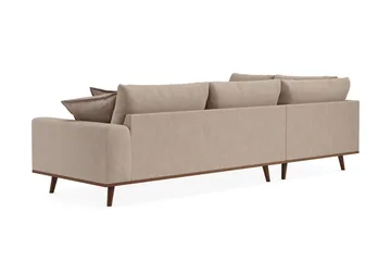 Copenhagen Premium 4-sits Vänstervänd L-formad Djup Schäslongsoffa i Tyg - Ljusbrun - Möbler - Soffa - Divansoffor & schäslongsoffa