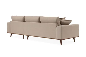 Copenhagen Premium 4-sits Högervänd L-formad Djup Divansoffa i Tyg - Ljusbrun - Möbler - Soffa - Divansoffor & schäslongsoffa