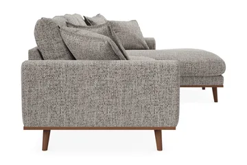 Copenhagen Premium 4-sits Högervänd L-formad Djup Divansoffa i Chenille - Grå - Möbler - Soffa - Divansoffor & schäslongsoffa