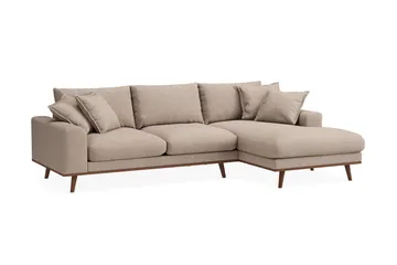 Copenhagen Premium 4-sits Högervänd L-formad Djup Divansoffa i Tyg - Ljusbrun - Möbler - Soffa - Divansoffor & schäslongsoffa