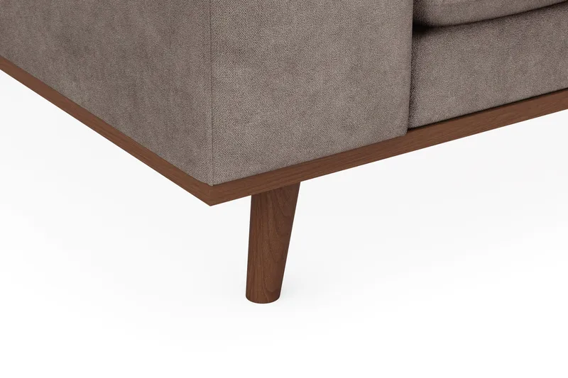 Copenhagen Premium 4-sits Högervänd L-formad Djup Schäslongsoffa i Tyg - Brun - Möbler - Soffa - Divansoffor & schäslongsoffa