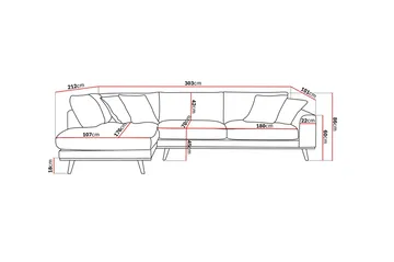 Copenhagen Premium 4-sits Vänstervänd L-formad Djup Schäslongsoffa i Tyg - Ljusbrun - Möbler - Soffa - Divansoffor & schäslongsoffa