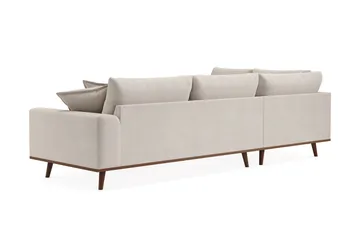 Copenhagen Premium 4-sits Vänstervänd L-formad Djup Schäslongsoffa i Tyg - Beige - Möbler - Soffa - Divansoffor & schäslongsoffa