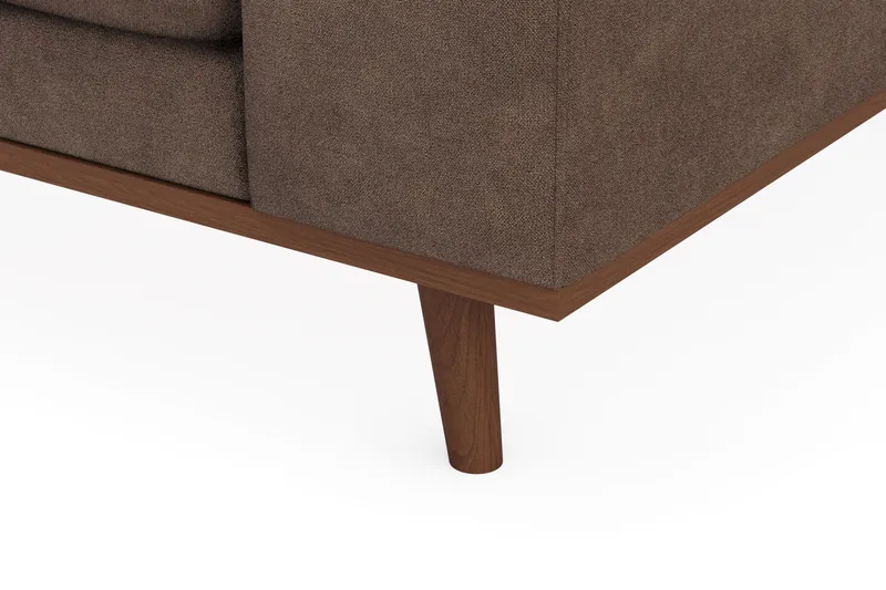 Copenhagen Premium 4-sits Vänstervänd L-formad Djup Schäslongsoffa i Tyg - Mörkbrun - Möbler - Soffa - Divansoffor & schäslongsoffa