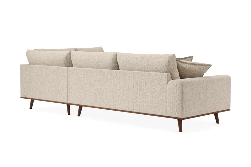 Copenhagen Premium 4-sits Högervänd L-formad Djup Schäslongsoffa i Chenille - Beige - Möbler - Soffa - Divansoffor & schäslongsoffa