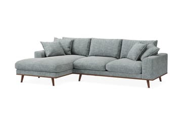 Copenhagen Premium 4-sits Vänstervänd L-formad Djup Divansoffa i Chenille - Grå/Blå - Möbler - Soffa - Divansoffor & schäslongsoffa