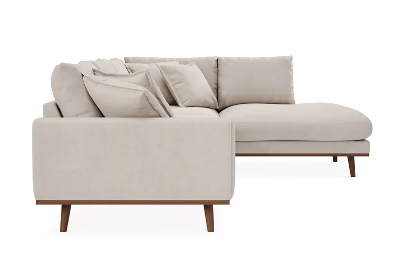 Copenhagen Premium 4-sits Högervänd L-formad Djup Schäslongsoffa i Tyg - Beige - Möbler - Soffa - Divansoffor & schäslongsoffa