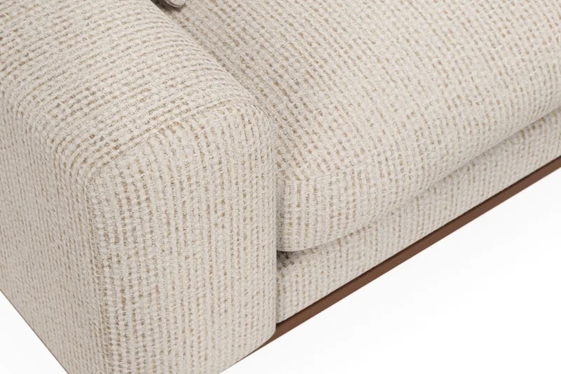 Copenhagen Premium 4-sits Högervänd L-formad Djup Divansoffa i Chenille - Beige - Möbler - Soffa - Divansoffor & schäslongsoffa