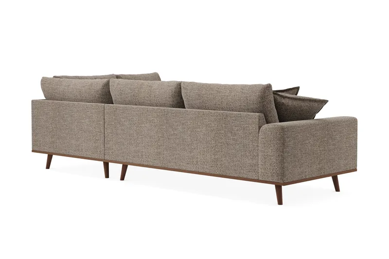 Copenhagen Premium 4-sits Högervänd L-formad Djup Schäslongsoffa i Chenille - Brun - Möbler - Soffa - Divansoffor & schäslongsoffa