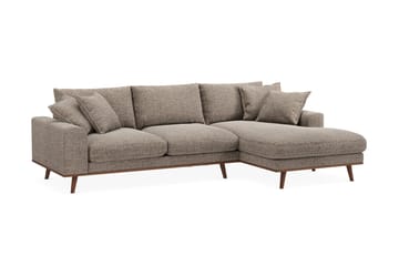 Copenhagen Premium 4-sits Högervänd L-formad Djup Divansoffa i Chenille - Brun - Möbler - Soffa - Divansoffor & schäslongsoffa