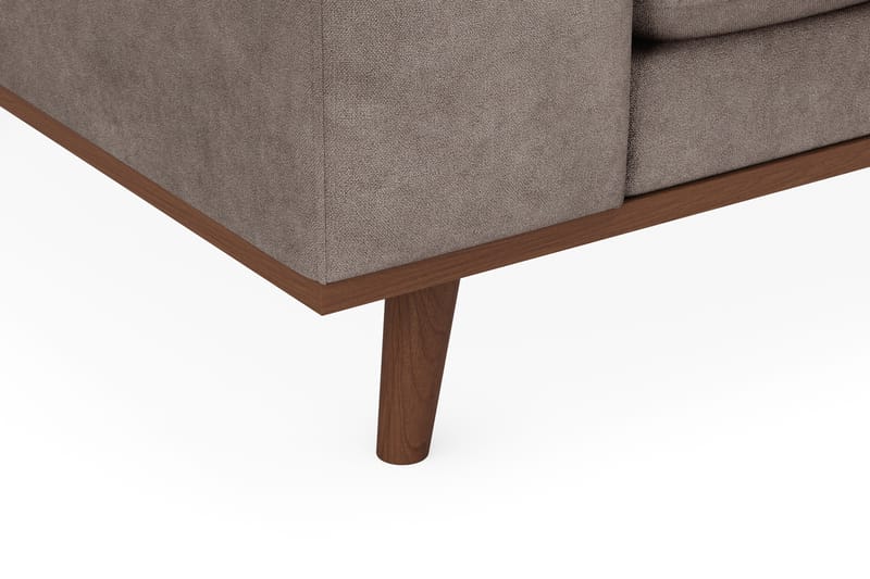 Copenhagen Premium 4-sits Högervänd L-formad Djup Schäslongsoffa i Tyg - Brun - Möbler - Soffa - Divansoffor & schäslongsoffa