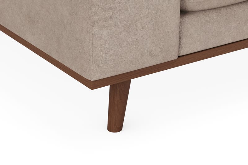 Copenhagen Premium 4-sits Högervänd L-formad Djup Schäslongsoffa i Tyg - Ljusbrun - Möbler - Soffa - Divansoffor & schäslongsoffa