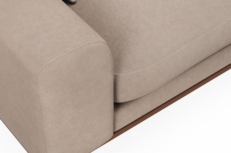 Copenhagen Premium 4-sits Högervänd L-formad Djup Divansoffa i Tyg - Ljusbrun - Möbler - Soffa - Divansoffor & schäslongsoffa