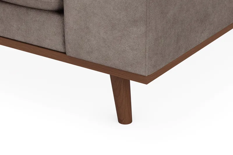 Copenhagen Premium 4-sits Vänstervänd L-formad Djup Divansoffa i Tyg - Brun - Möbler - Soffa - Divansoffor & schäslongsoffa