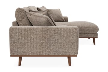 Copenhagen Premium 4-sits Högervänd L-formad Djup Divansoffa i Chenille - Brun - Möbler - Soffa - Divansoffor & schäslongsoffa