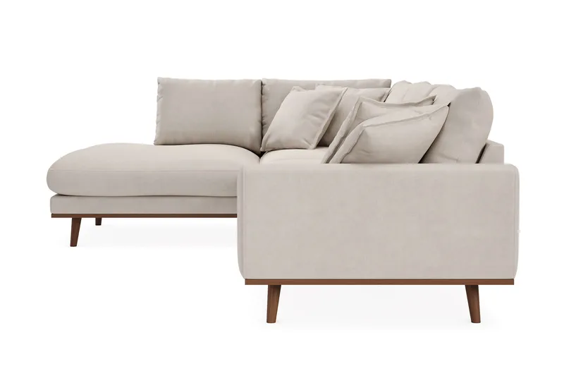 Copenhagen Premium 4-sits Vänstervänd L-formad Djup Schäslongsoffa i Tyg - Beige - Möbler - Soffa - Divansoffor & schäslongsoffa
