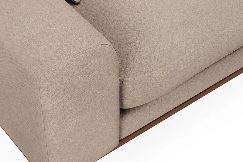 Copenhagen Premium 4-sits Högervänd L-formad Djup Schäslongsoffa i Tyg - Ljusbrun - Möbler - Soffa - Divansoffor & schäslongsoffa