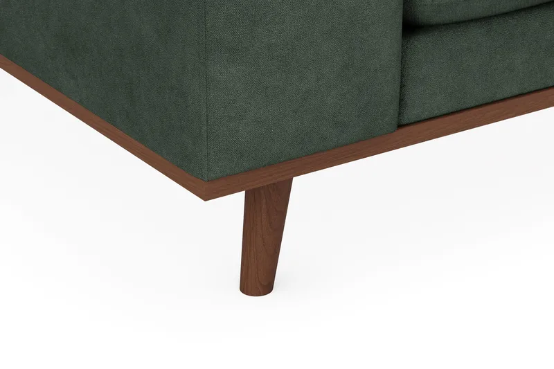 Copenhagen Premium 4-sits Högervänd L-formad Djup Schäslongsoffa i Tyg - Grön - Möbler - Soffa - Divansoffor & schäslongsoffa