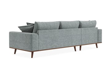Copenhagen Premium 4-sits Vänstervänd L-formad Djup Divansoffa i Chenille - Grå/Blå - Möbler - Soffa - Divansoffor & schäslongsoffa