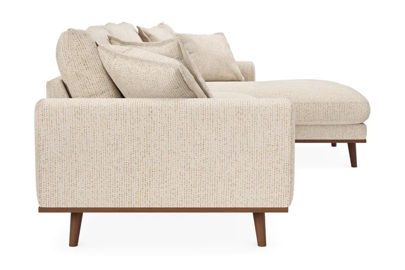 Copenhagen Premium 4-sits Högervänd L-formad Djup Divansoffa i Chenille - Beige - Möbler - Soffa - Divansoffor & schäslongsoffa