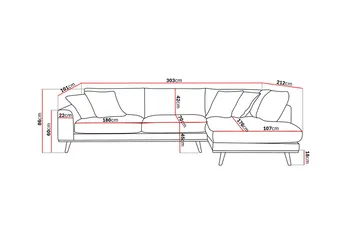 Copenhagen Premium 4-sits Högervänd L-formad Djup Schäslongsoffa i Tyg - Ljusbrun - Möbler - Soffa - Divansoffor & schäslongsoffa