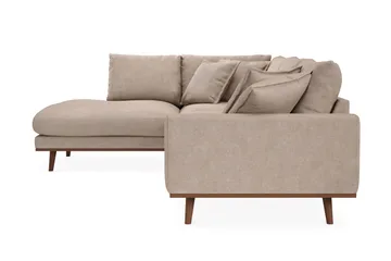 Copenhagen Premium 4-sits Vänstervänd L-formad Djup Schäslongsoffa i Tyg - Ljusbrun - Möbler - Soffa - Divansoffor & schäslongsoffa