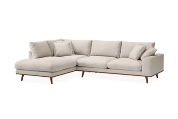 Copenhagen Premium 4-sits Vänstervänd L-formad Djup Schäslongsoffa i Tyg - Beige - Möbler - Soffa - Divansoffor & schäslongsoffa