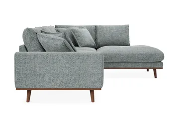 Copenhagen Premium 4-sits Högervänd L-formad Djup Schäslongsoffa i Chenille - Grå/Blå - Möbler - Soffa - Divansoffor & schäslongsoffa