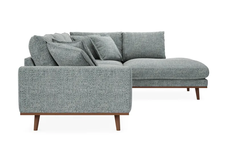 Copenhagen Premium 4-sits Högervänd L-formad Djup Schäslongsoffa i Chenille - Grå/Blå - Möbler - Soffa - Divansoffor & schäslongsoffa