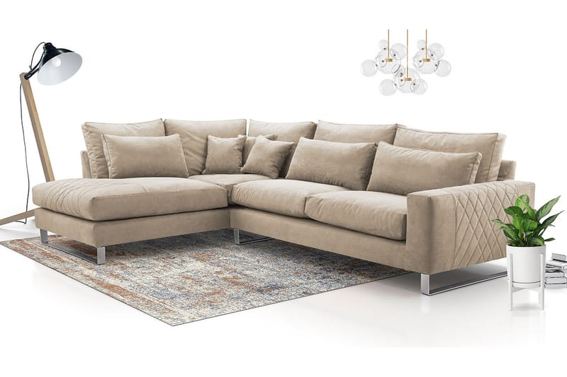 Corneliano 2-sits Soffa - Beige - Divansoffor & schäslongsoffa - 3 sits soffa med divan