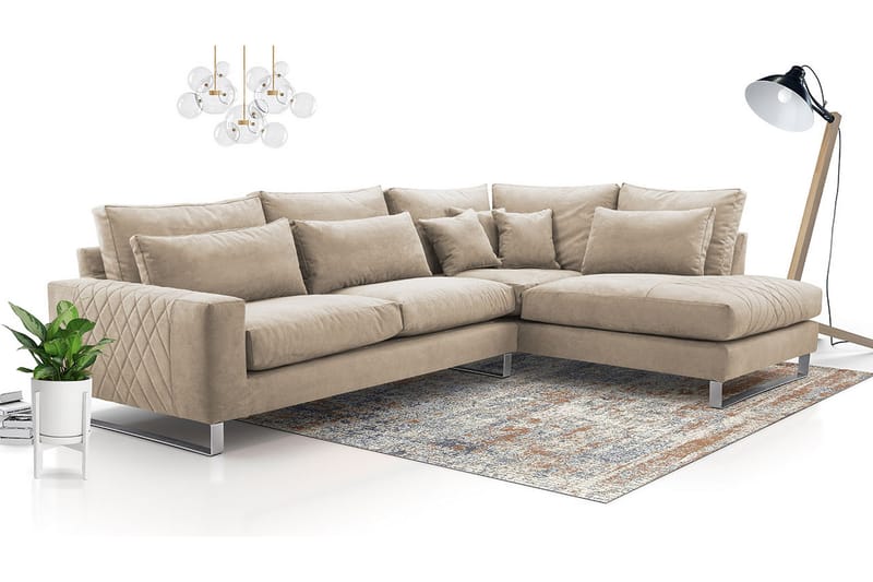 Corneliano 2-sits Soffa - Beige - Divansoffor & schäslongsoffa - 3 sits soffa med divan