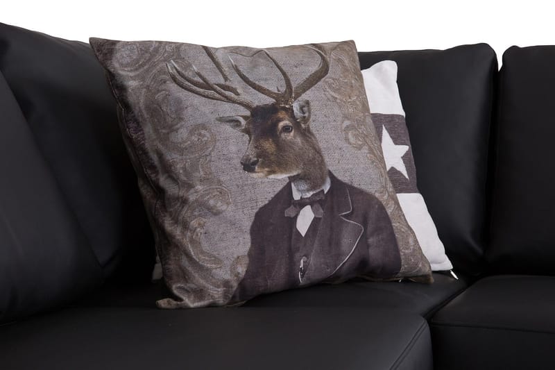 Crazy 3-sits Högervänd L-formad Schäslongsoffa i Konstläder - Svart - Möbler - Soffa - Divansoffor & schäslongsoffa - 2 sits soffa med divan