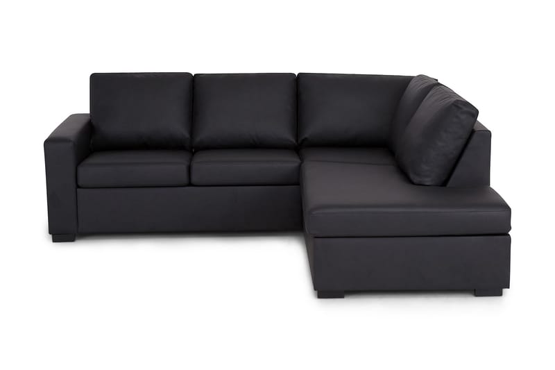 Crazy 3-sits Högervänd L-formad Schäslongsoffa i Konstläder - Svart - Möbler - Soffa - Divansoffor & schäslongsoffa