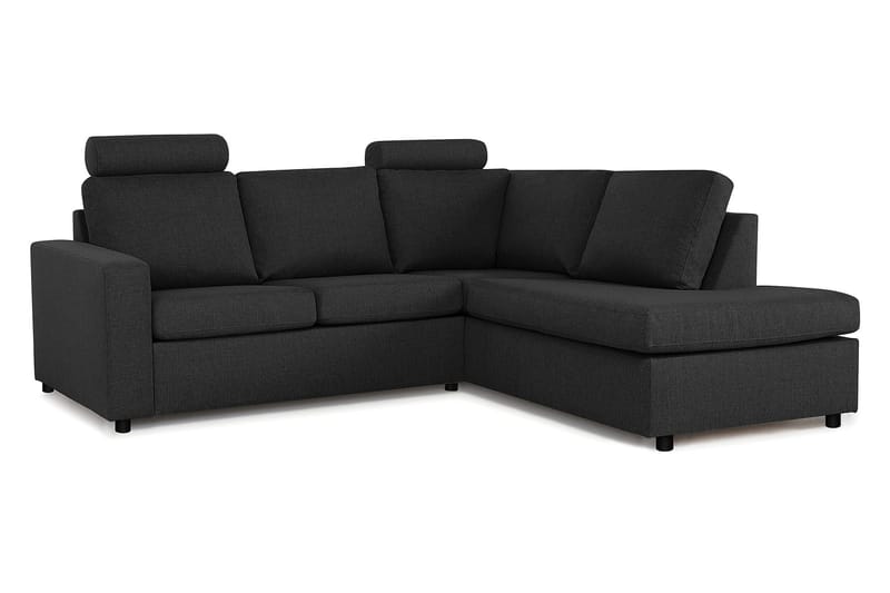 Crazy 3-sits Högervänd L-formad Schäslongsoffa i Tyg - Antracit - Möbler - Soffa - Divansoffor & schäslongsoffa