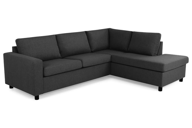 Crazy 3-sits Högervänd L-formad Schäslongsoffa i Tyg - Antracit - Möbler - Soffa - Divansoffor & schäslongsoffa