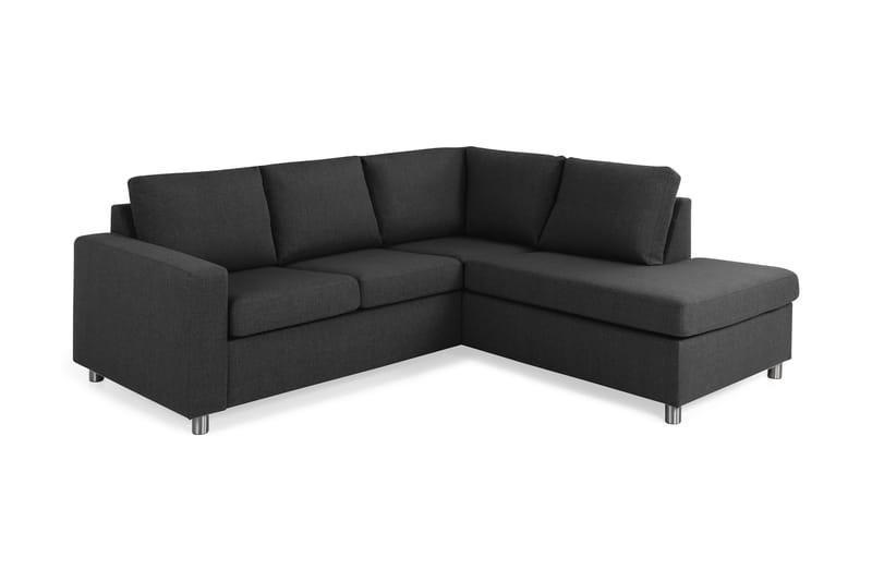 Crazy 3-sits Högervänd L-formad Schäslongsoffa i Tyg - Antracit - Möbler - Soffa - Divansoffor & schäslongsoffa
